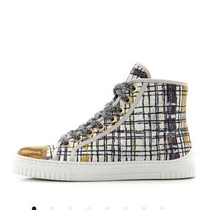 Chanel Tweed High Top Sneakers